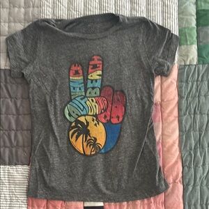 Peace Sign Graphic Kids T-Shirt - Gray